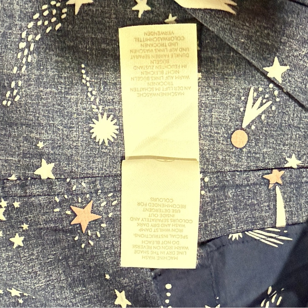 BODEN The Classic Shirt Button Down Top Navy Cosmic Shooting Star Print (10 US) - Picture 7 of 8